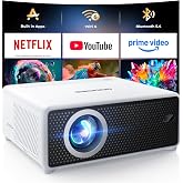 GOODEE Mini Projector with WiFi and Bluetooth - Built-in Apps | 1080P HD HomeTheater Compatible with Netflix/YouTube/PrimeVideo, Short Throw Projectors Support HDMI/Smartphone/Laptop