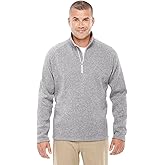 Devon & Jones Adult Bristol Sweater Fleece Quarter-Zip 4XL GREY HEATHER