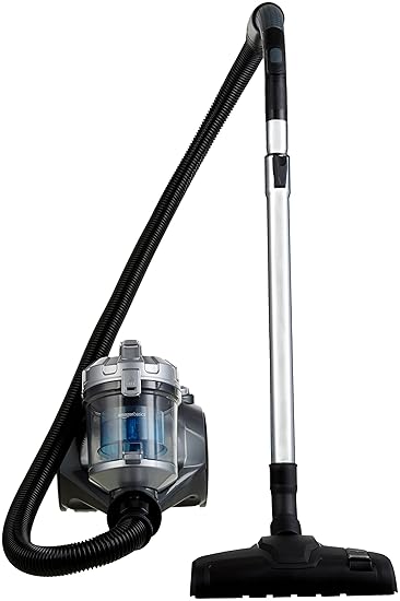 AmazonBasics Cylinder Bagless Vacuum Cleaner with Power Suction, Low Sound, High Energy