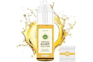 OYCEVILA 0.5oz -100% Natural Piercing Bump Solution & Keloid Bump Removal Drops (with 20 Cotton Swabs), Professional Piercings Aftercare Oil to Relieve & Reduce Appearance of Keloid/Scar on Nose, Ear & Belly