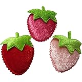 6 Décorations Appliques Embellissements Fraises En Feutrine