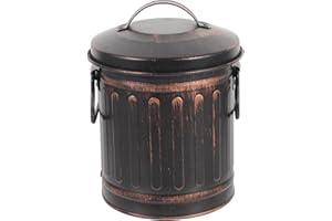 LIFKOME Ash Bucket with Lid Vintage Iron Fireplace Bucket Grill Charcoal Bucket Hot Ash Pail Small Coal Bin for Fire Pits Sto