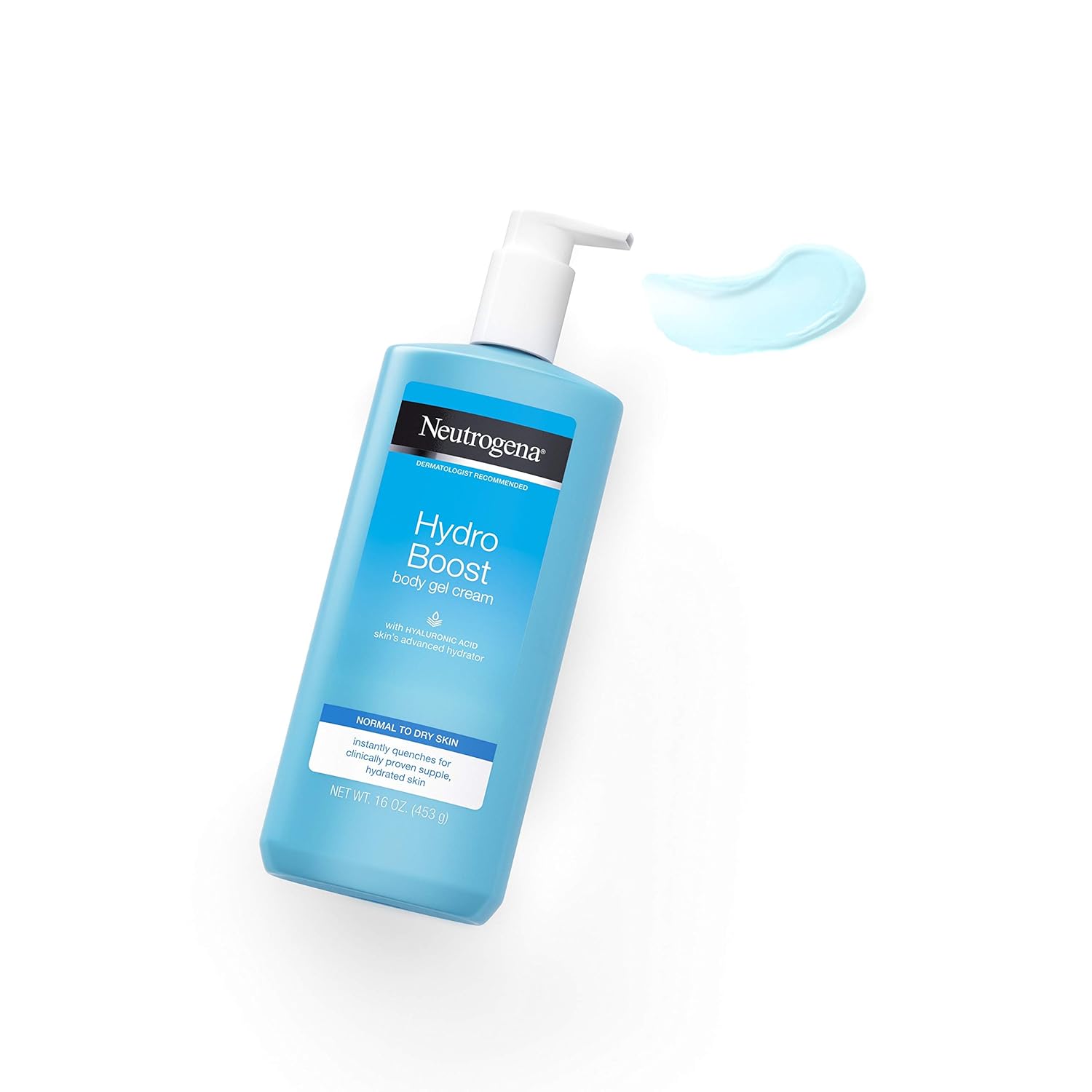 Neutrogena Hydro Boost Hydrating Body Gel Cream with Hyaluronic Acid, Non-Greasy and Fast Absorbing Body Lotion for Normal to Dry Skin, Paraben-Free, 16 oz : Beauty
