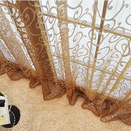 Amazon Com Shantan Embroidered Window Treatments Panels Sheer