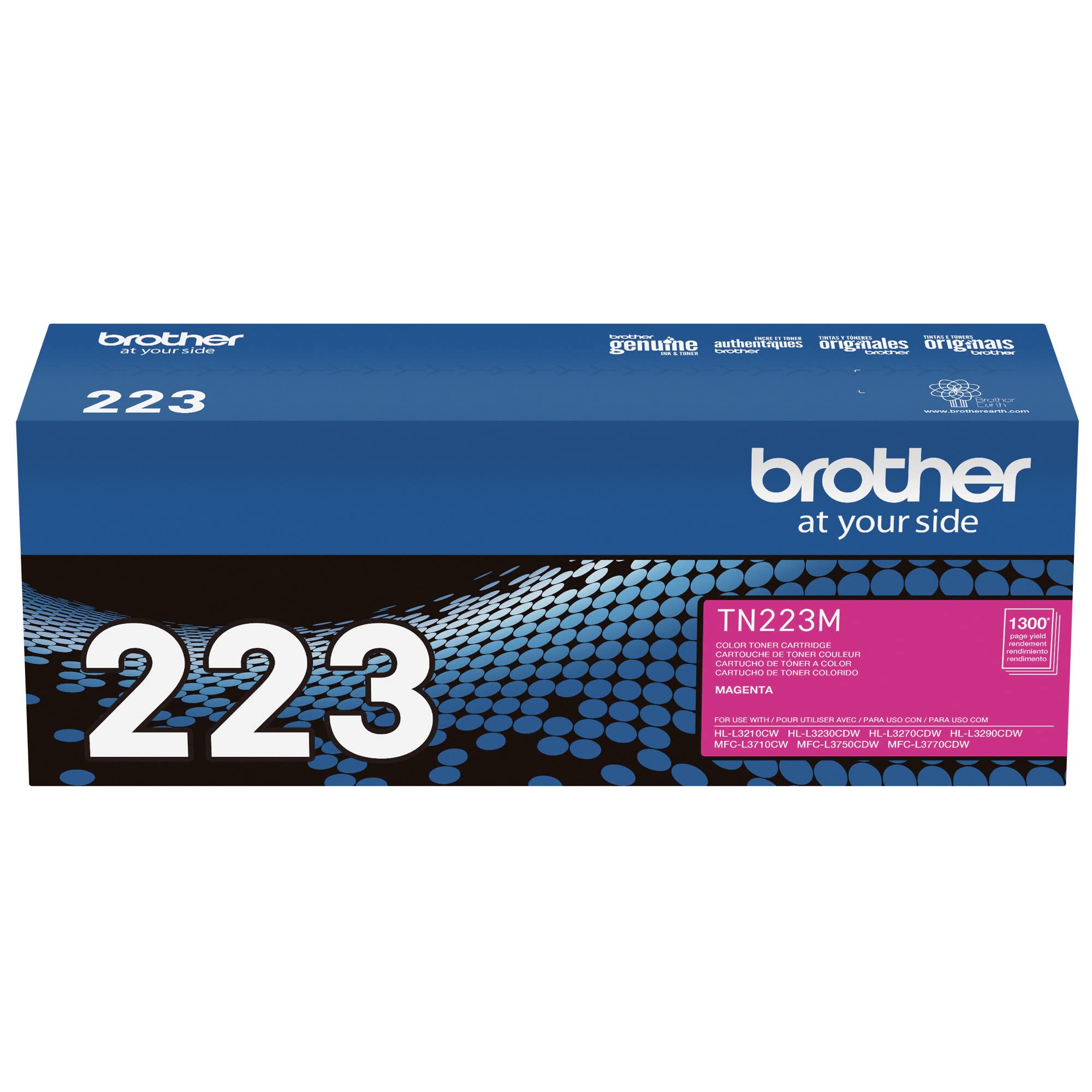 Brother Genuine TN223M Standard Yield Magenta Toner Cartridge (TN223 Series) (For use with HL-3210CW, HL-3270CDW, HL-3230CDN, MFC-L3770CDW, MFC-L3750CDW Printers