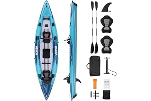 VEVOR Inflatable Kayak, 2-Person Inflatable Recreational Kayak 700LBS Capacity, Leak & Puncture-Resistant with Padded Seat, P