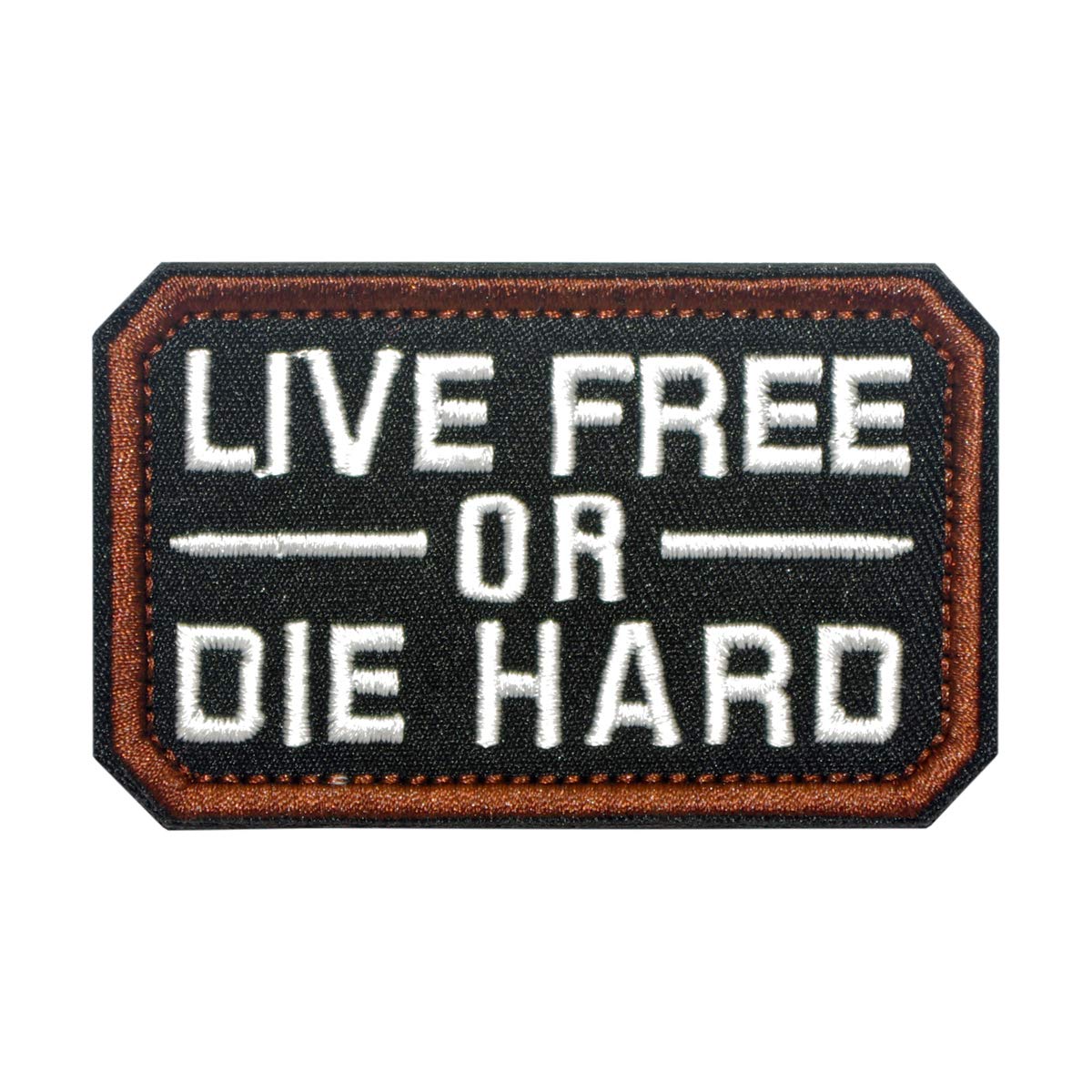 Cobra Tactical Solutions Live Free or Die Hard Black Embroidered Patch with Hook & Loop Airsoft