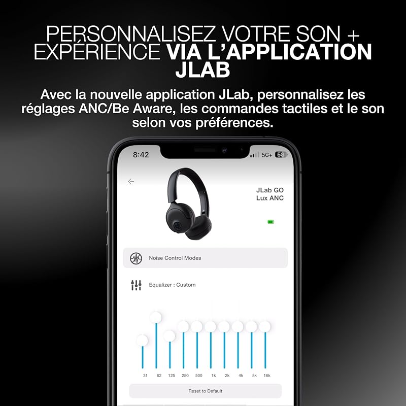 Go Lux ANC Casque Bluetooth sans Fil Réduction de Bruit, Graphite