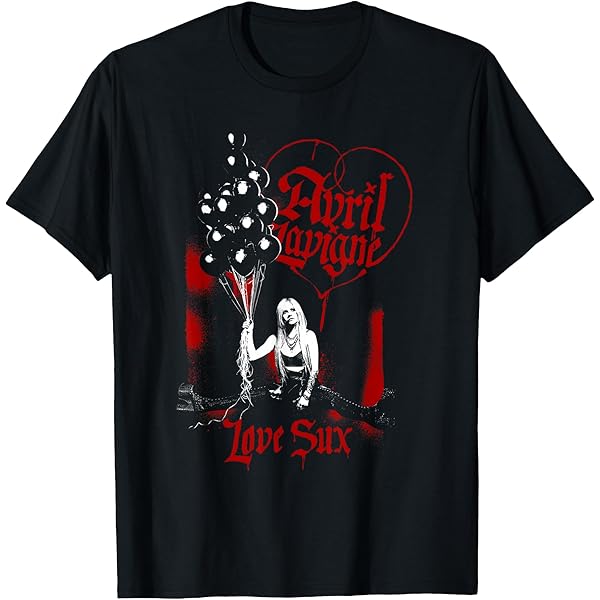 Amazon.com: Official Avril Lavigne Love Sux Photo T-Shirt