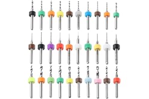 VortecSys 30Pcs Shank Tungsten Carbide Micro Drill Bits Set, Tungsten Steel PCB Print Circuit Board Flute CNC Router Bits for Jewelry Making/Rough Stone Print (0.1-3.0 mm)