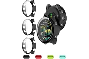iDaPro Screen Protector for Garmin Forerunner 970 Case-[Black] [3Pcs]+Silicone Anti-dust Plugs[4Pcs],9H,Face Cover Accessorie