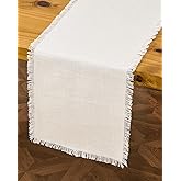 Letjolt White Table Runner 72 Inches Farmhouse Table Runner Slub Texture Cotton Linen Table Decor Rustic Home Table Decoration Wedding Reception Bridal Shower