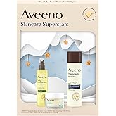 Aveeno Skin-care Superstars Gift Set with Calm + Restore Oat Gel Facial Moisturizer, Daily Moisturizing Body Oil Mist, & Therapeutic Shave Gel for Smooth Skin, 3 items