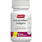 LemnaRed Free-Form Astaxanthin 6mg Softgel-60 Softgels Dietary Supplement Strongest Antioxidant Immune Supports Supports Eye,Joint & Skin Health Formulated with Sacha Inchi Oil