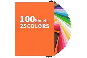 100 Sheets Colored Cardstock 25 Colors - 8.5 X 11 Inches Art Crafts Construction Paper, 92lb/250gsm Heavy Weight Thick Card S
