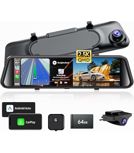 Amazon.com: JOMISE T860+ Mirror Dash Cam 4K Front and 2.5K Rear