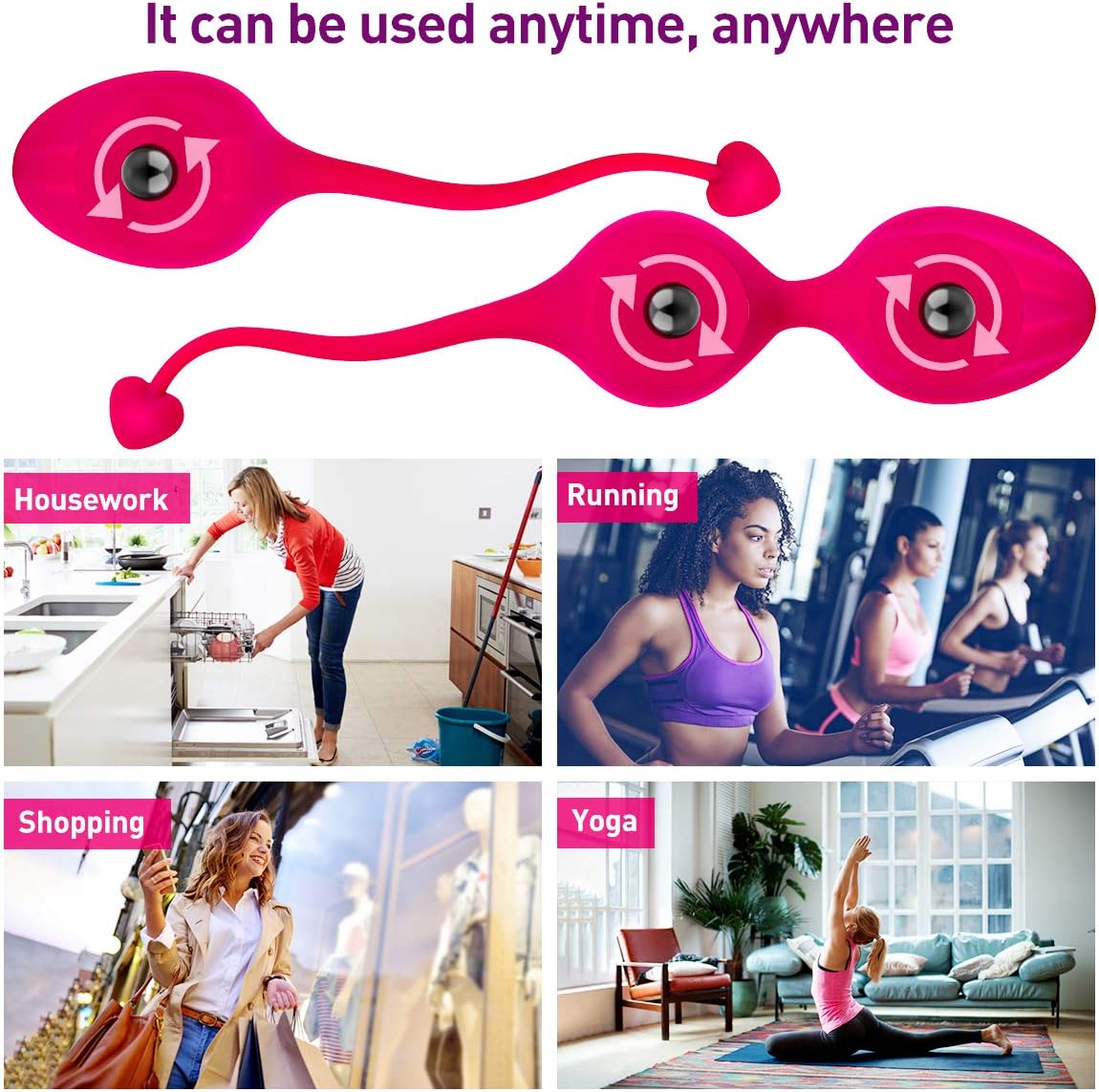 Kegel Exercise Balls for Women Ben Wa Weight Balls for Women Pelvic Exercise Ball Tightning Bladder Control Devices Silicone Strengthening Device: Health & Personal Care