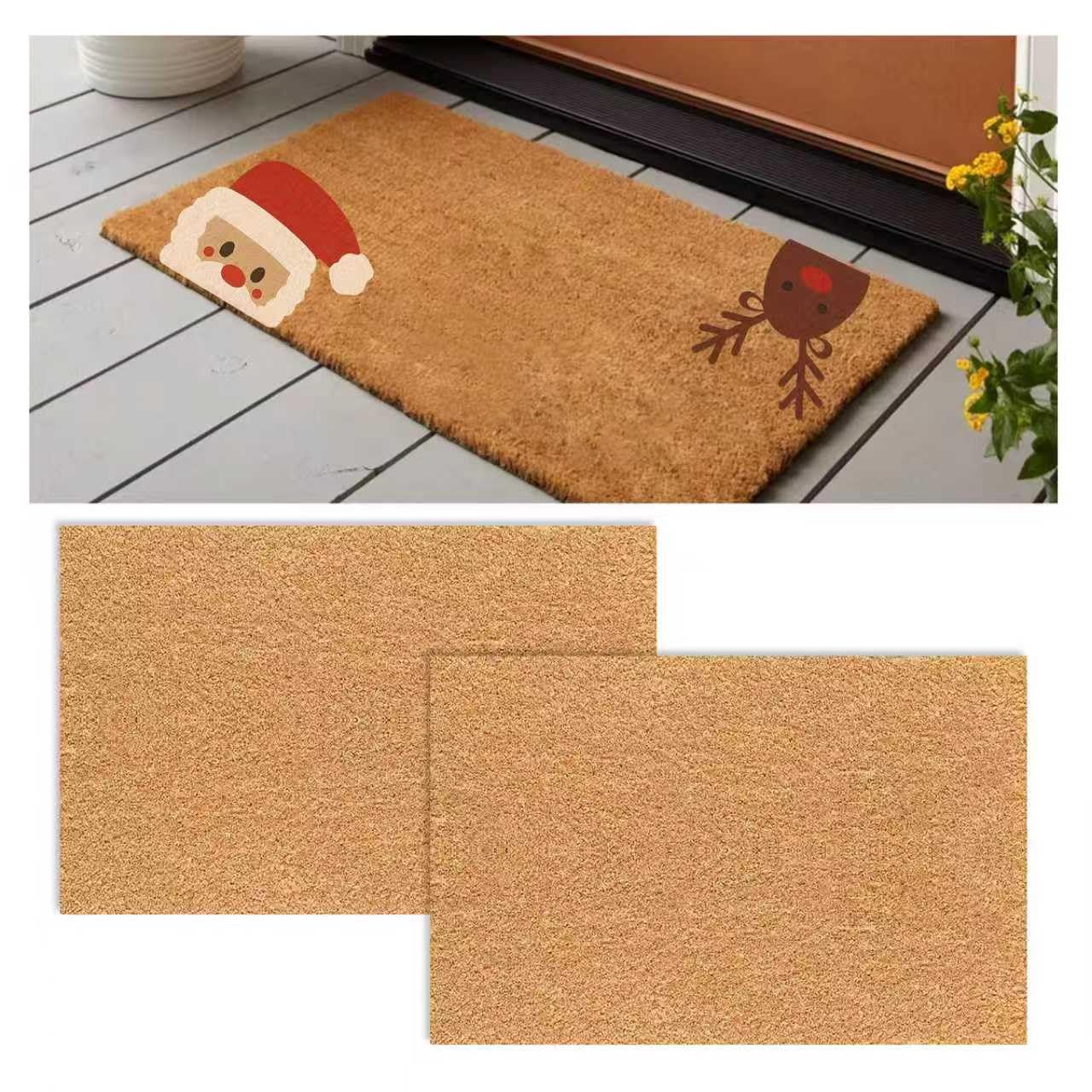 Photo 1 of 2 Pack Coir Doormat, 30x17 Inch Artificial Blank Door Mats for Crafting, Plain Door Mat for Painting, Welcome Mats for Indoor Outdoor Front Porch, Entryway, Non-Slip Rubber Backing