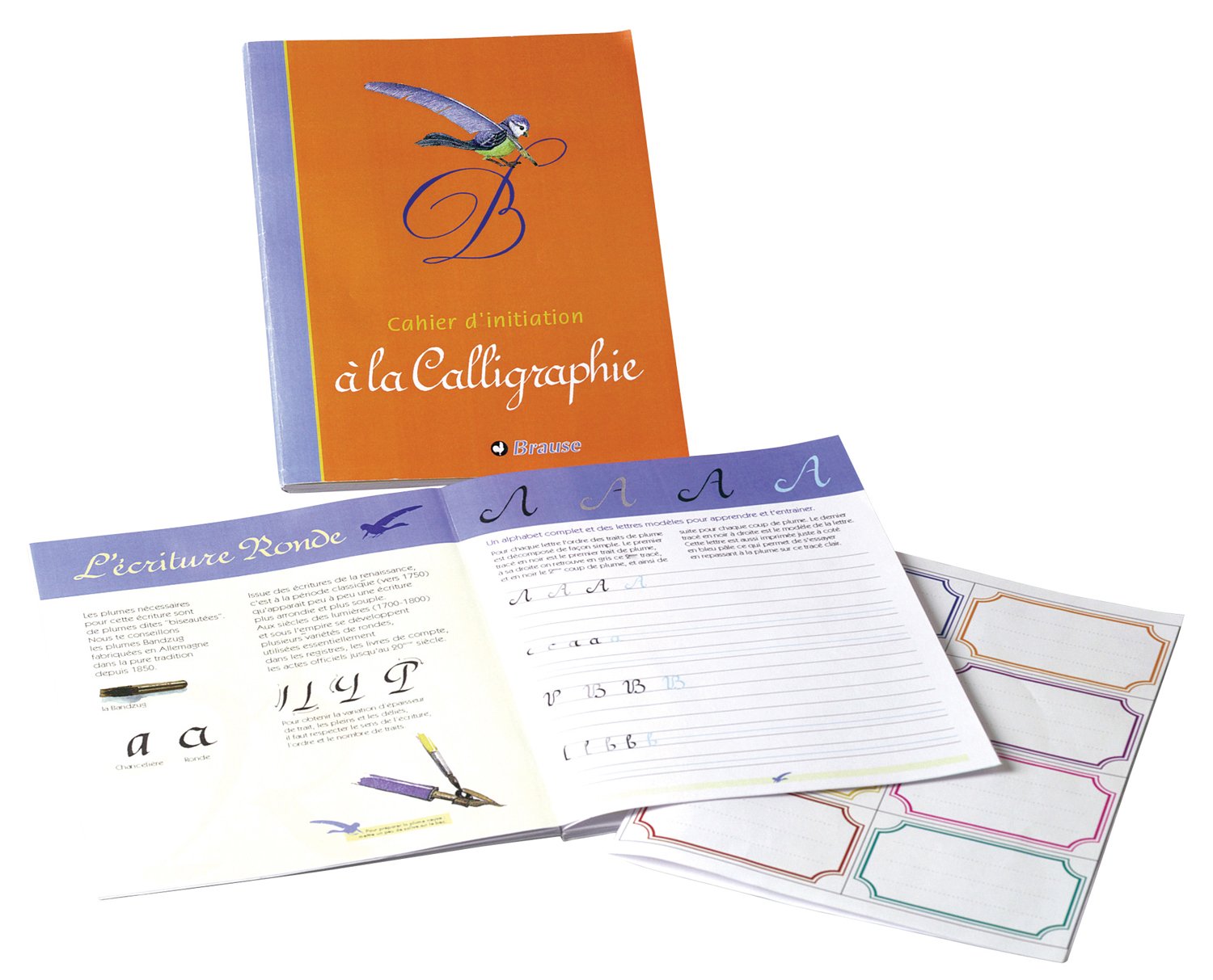Brause 98204B - An introduction to calligraphy for juniors (French version) - 40 pages - Manufactured in Germany - Creative Art Accessory - Practice book