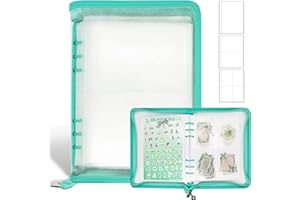 Ruatu Sticker Organizer Binder Sticker Storage Album A5 Sticker Book Collecting Album for Collecting Sticker Reusable Sticker Keeper Holder Book for Adult with Pockets and Zipper (Cyan)