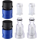 Ceoighe Garden Hose Adapter, Compatible with PW909103K, 6 Pack | 3/4 Inch BSP Thread, Quick Connect, Built-In Mesh Filter, Leak-Resistant Fit, Durable Plastic, Pressure Washer Parts