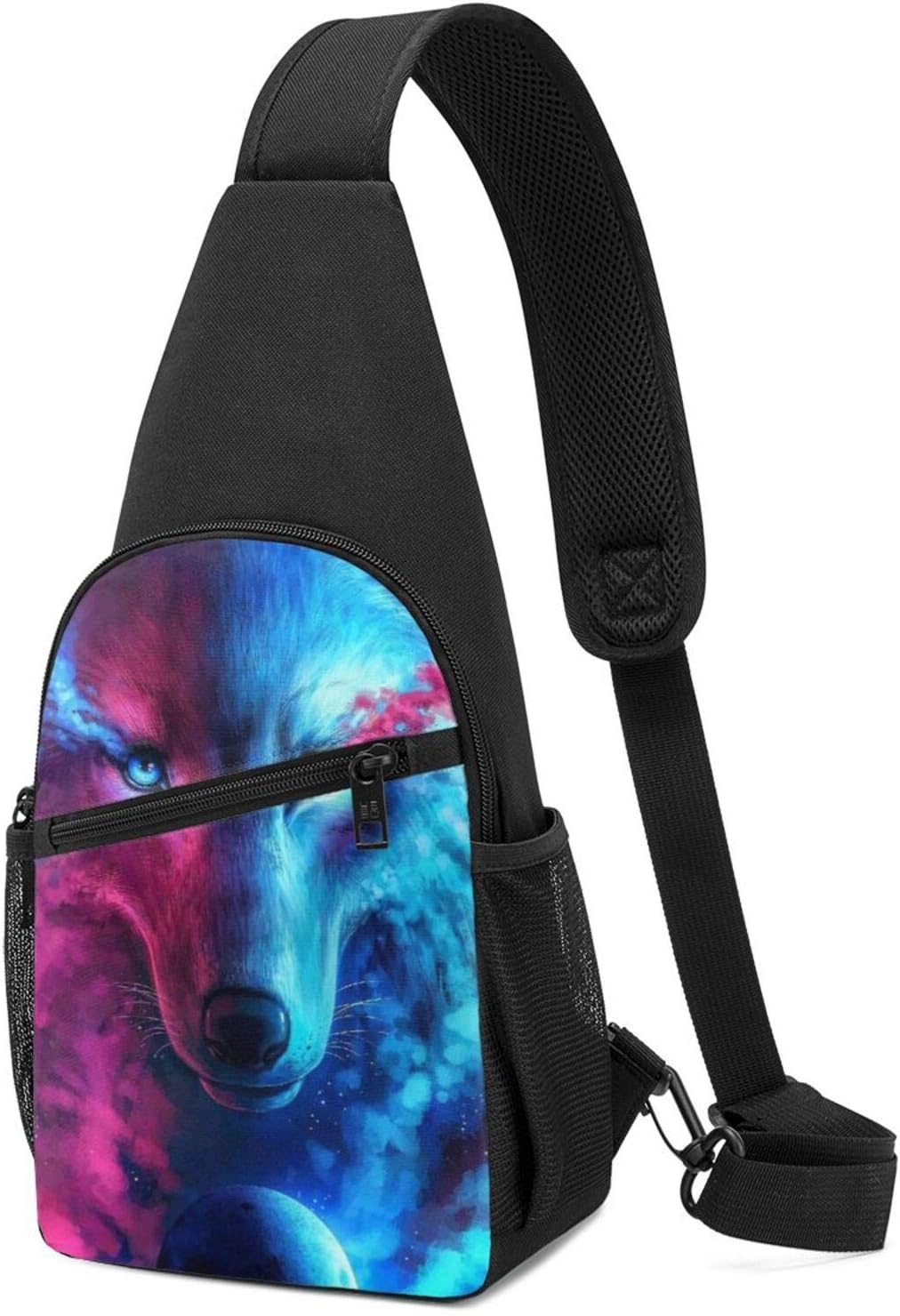 Mochila bandolera con diseño de lobo Galaxy: Amazon.com.mx ...