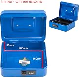 Burg-Wächter Sterling CB02CBL 8in Combination Lock Cash Box Blue view 5