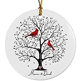 in Loving Memory Memorial Ornament, Cardinal Memorial Christmas Ornament, Keepsake Memorial, Remembrance Tree of Life Ornament, Dad and Mom Memorial (Mom&Dad)