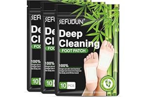 SEFUDUN 30PCS Deep Cleansing Foot Pads, Adhesive Sheets for Foot and Body Care Better, Natural Ginger Powder Bamboo Vinegar Foot Patches