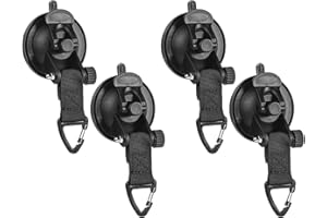 FEIWOOD GEAR Heavy Duty Suction Cup Security Hooks for Camping(4 pcs)