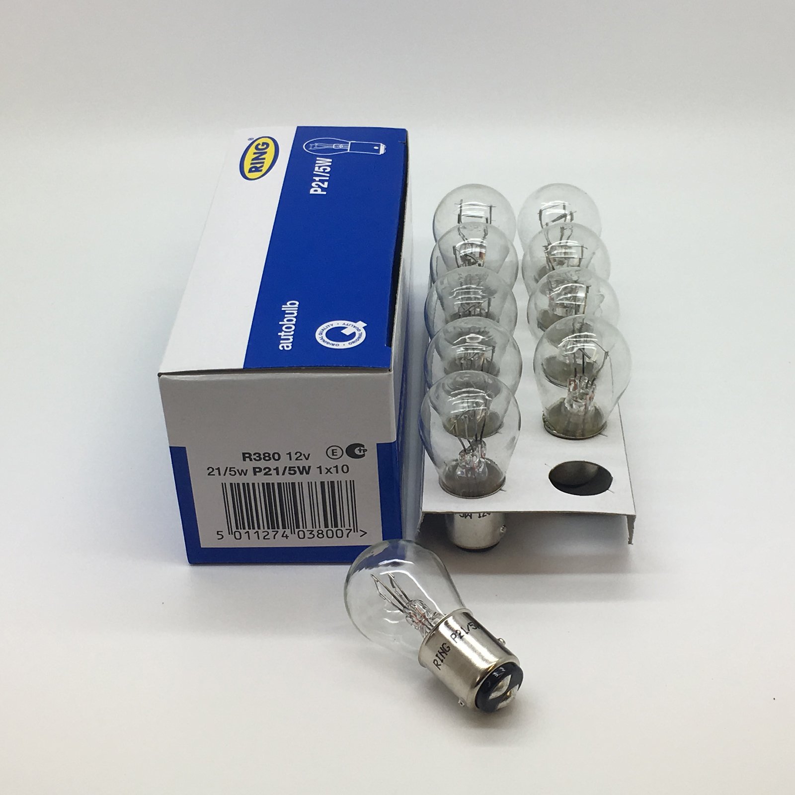 10 x Ring R380 P21/5W BAY15D Brake Stop & Tail Light Car Bulbs 380 12v 21/5w