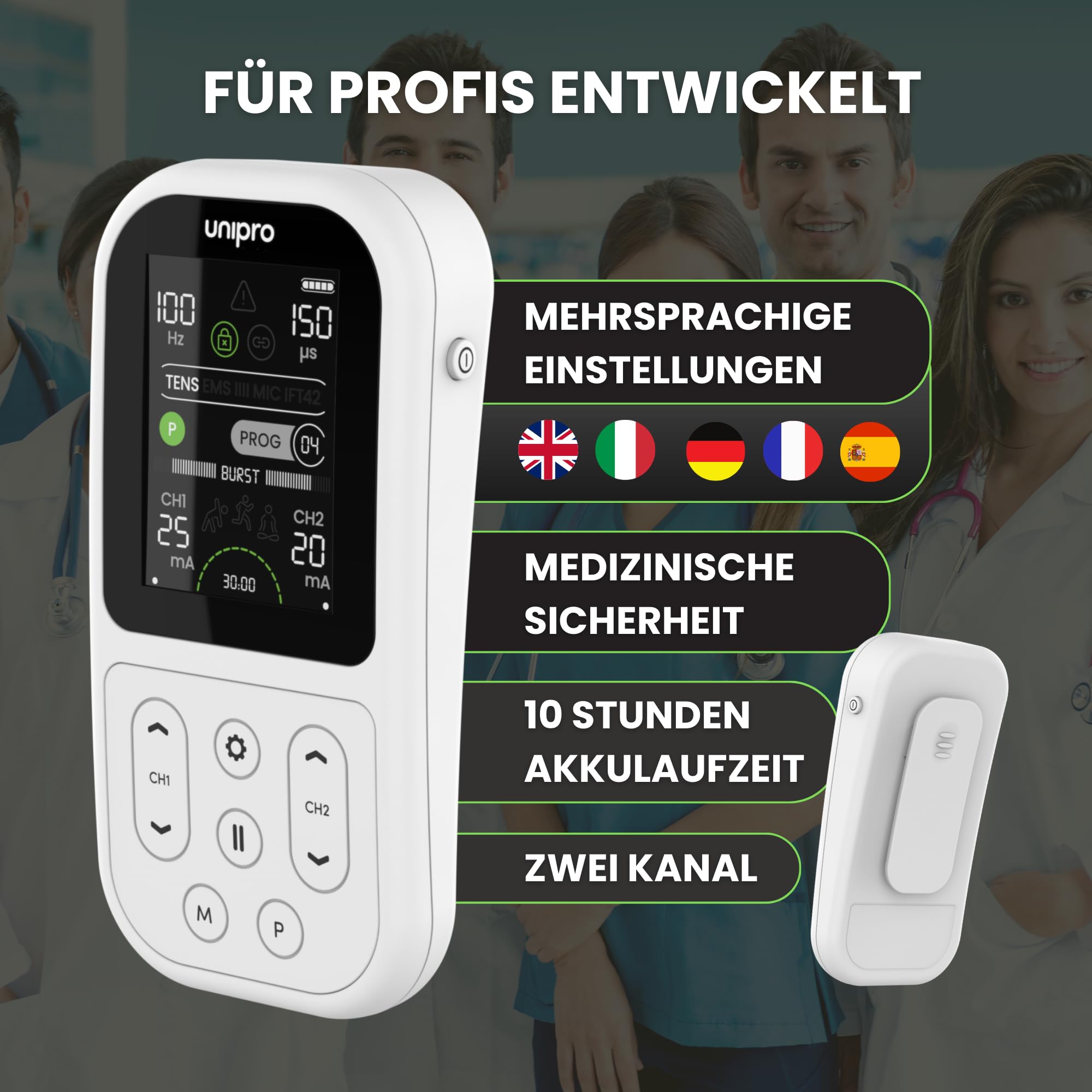 TensCare Unipro TENS EMS IFT und Mikrostromgerät 3