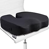 5 STARS UNITED Seat Cushion Pillow for Office Chair - 100% Memory Foam - Firm Coccyx Pad - Tailbone, Sciatica, Lower Back Pain Relief - Posture Corrector for Car, Wheelchair, Desk