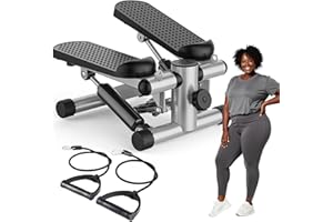 OLIXIS Steppers for Exercise at Home Workout Equipment, Mini Stepper Exercise Machine for Senior Citizens, Twist Stepper with Resistance Bands, Cardio Weight Loss Equipment Home Fitness