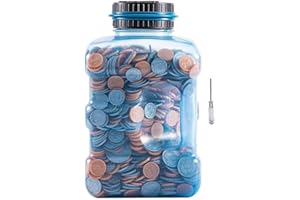 THYGGZJBS Piggy Bank - Large Coin Bank for Adults Boyswith LCD Counter,Great Coin Counter Bank Money Counting Jar with Total Amount Displayed,Best Gift for Kids, Designed for All US Coins(4.2L)