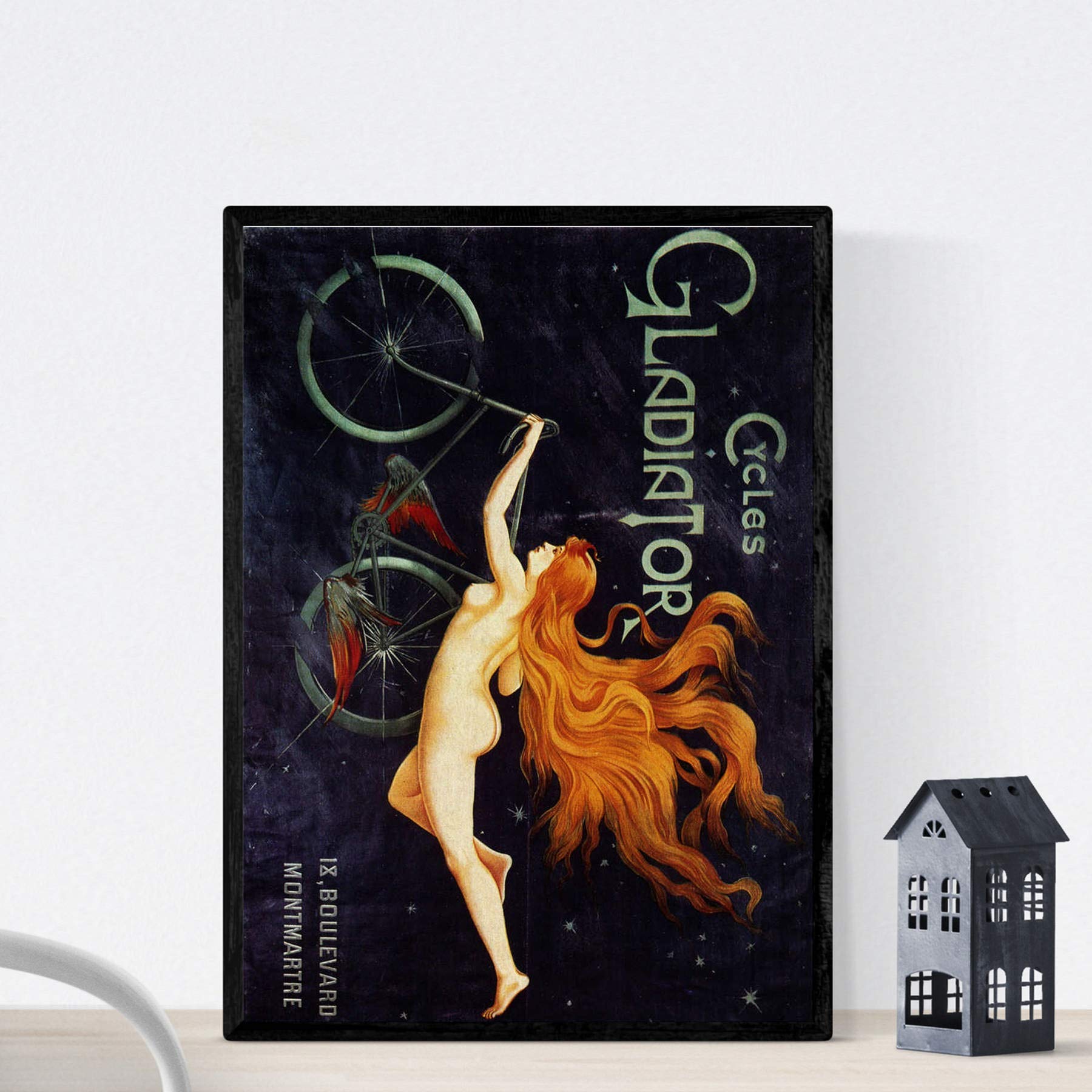 Nacnic Vintage Poster Cicles vintage poster for Gladiator in Montmarte de1895 .. Size A3