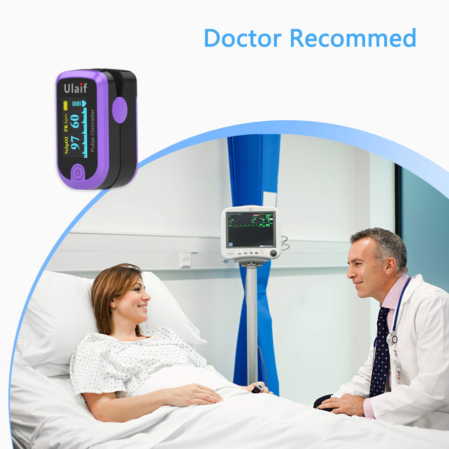 Ulaif Fingertip Pulse Oximeter, OLED Portable Oximetry Blood Oxygen