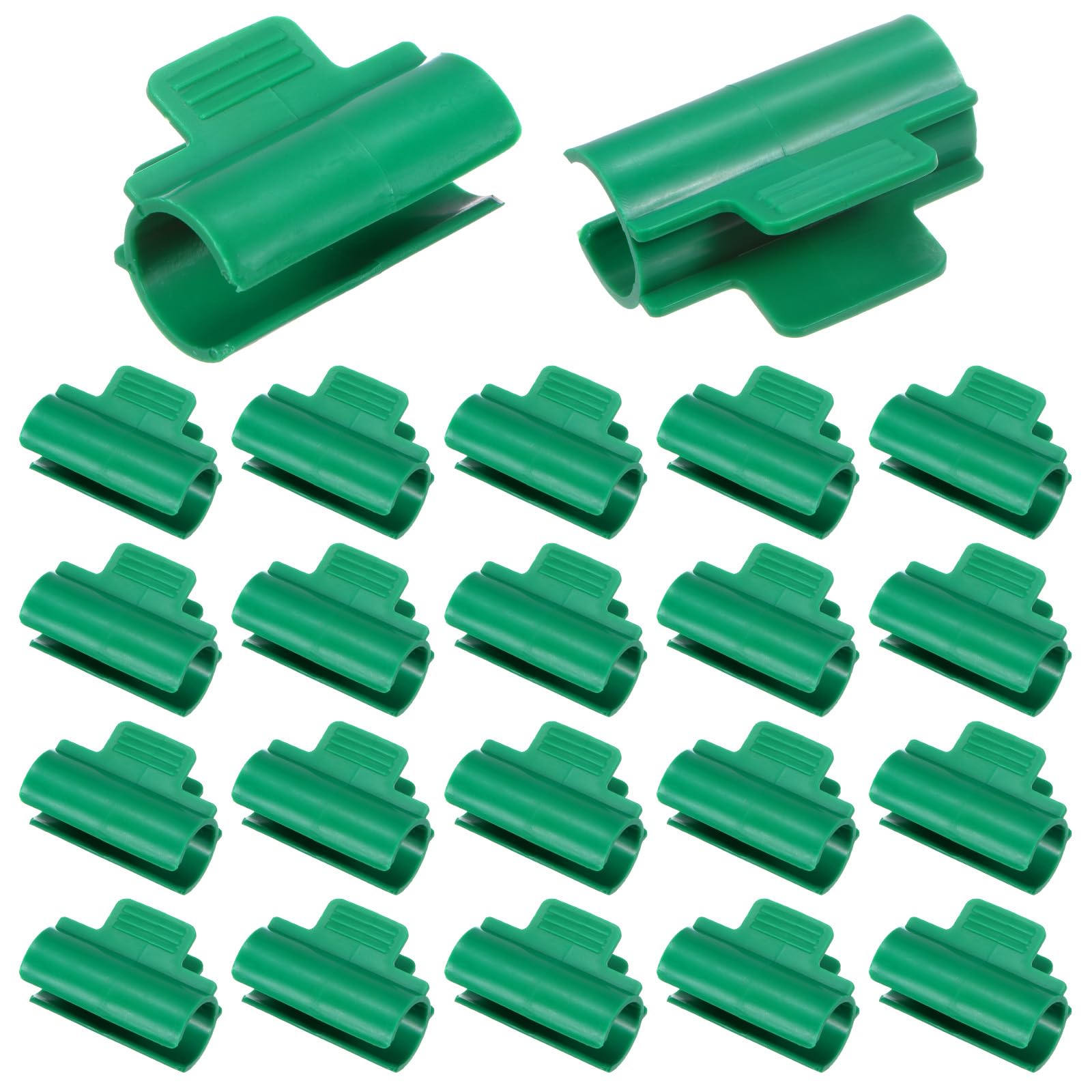 M METERXITY 20-Pack Greenhouse Clamps for 1 Inch PVC Pipe, Greenhouse Film Clamps Shading Net Rod Clip for Garden Net/Row Cover/Greenhouse Plastic Sheeting [Dark Green]