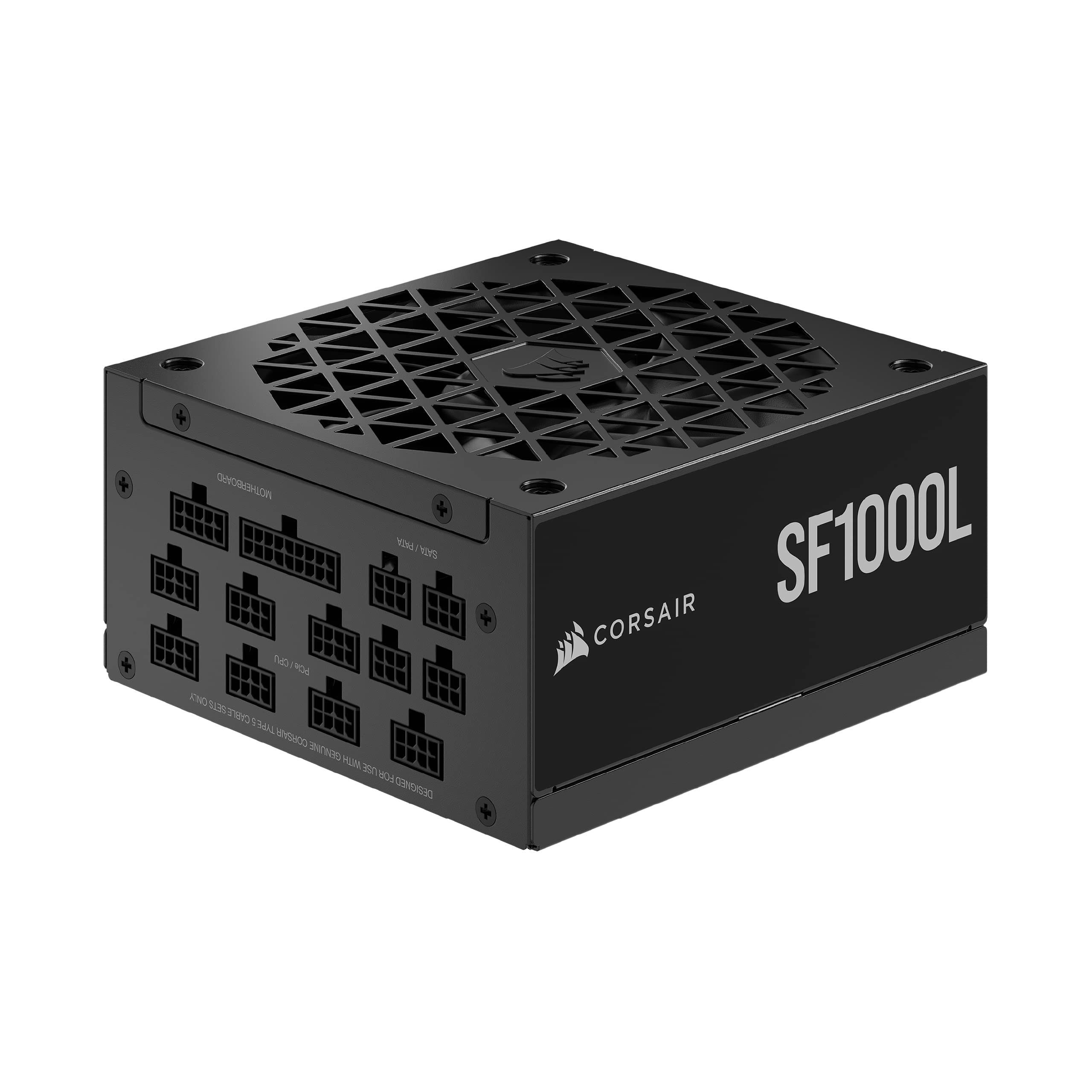 Corsair SF1000L Vollmodulares, Geräuscharmes SFX-Netzteil - ATX 3.1- Und PCIe 5.1-Kompatibel - Leiser 120-mm-PWM-Lüfter - 80 PLUS Gold-Effizienz - Null-Drehzahl-Modus - 105°C-Kondensatoren - Schwarz
