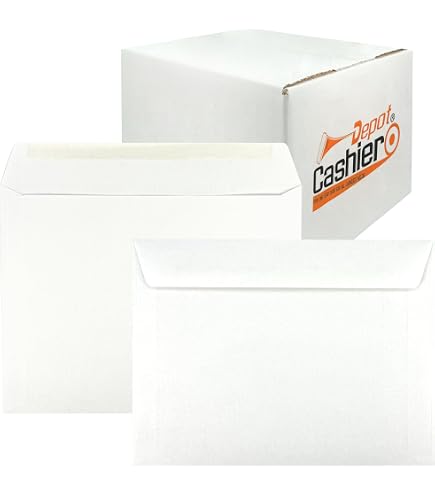 Amazon.com : 6 x 9 Booklet Envelope - 24# White Wove - Open Side