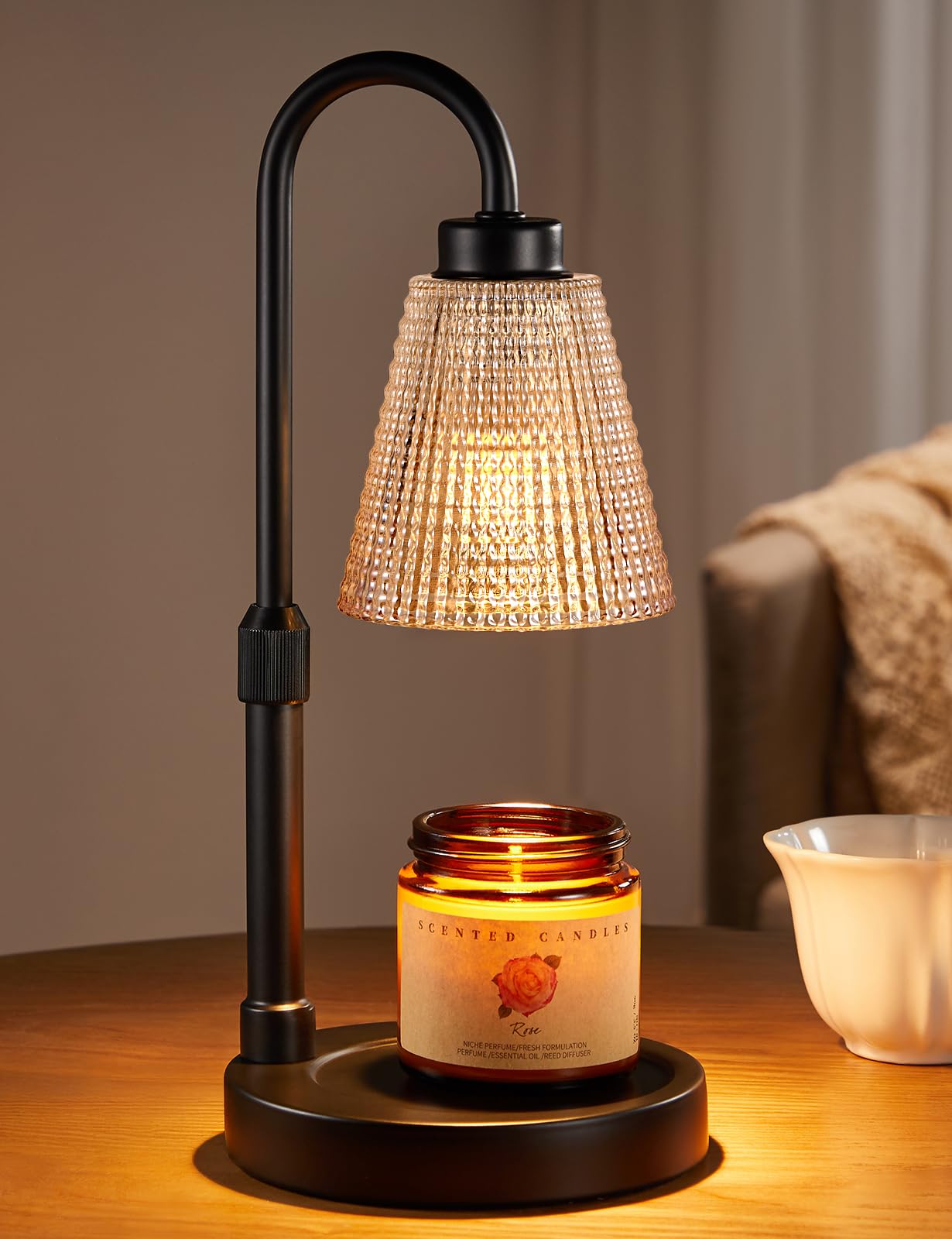 Photo 1 of Innqoo Amber Candle Warmer Lamp with Timer, Dimmable Candle Warmer for Jar Candles, Height Adjustable Wax Melts Warmer, Birthday Gifts for Women Mom, House Warming Gifts New Home Decor