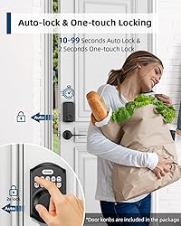 TEEHO TE001L Keyless Entry Door Lock with 2 Handles