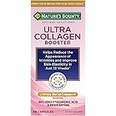 Nature’s Bounty Optimal Solutions Ultra Collagen Booster for Healthy-Aging Supplement, Resveratrol, Hyaluronic Acid – Collagen Capsules for Women, 48 Capsules