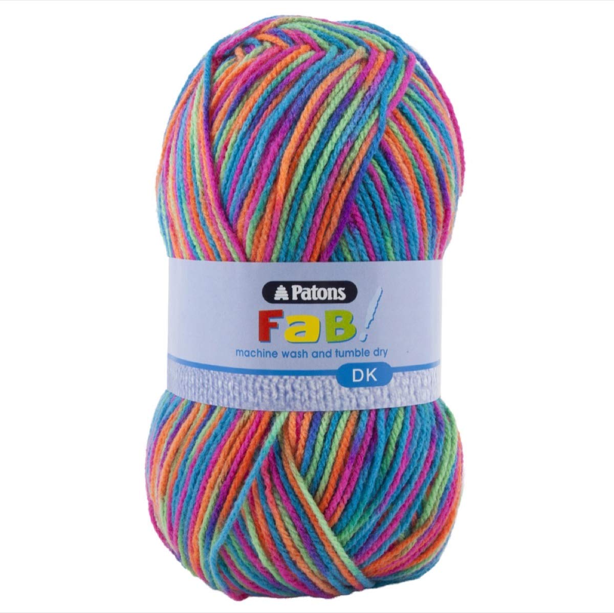 Patons Fab DK Kitting/Crochet Yarn Double Knitting Wool 100g Balls and 100% Acrylic Machine Washable & Tumble Dry Yarn - 44 Colours in The Range - Colour 2324 - Fruity - 5 x 100g Balls