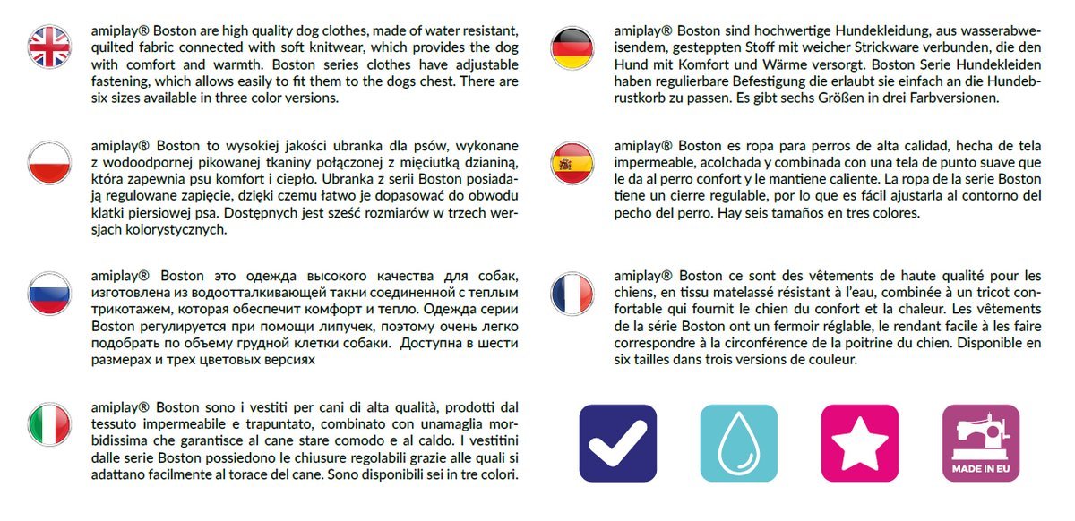 A Play Boston Dog Hoodie Winterjacket Navy Blue 29 Cm