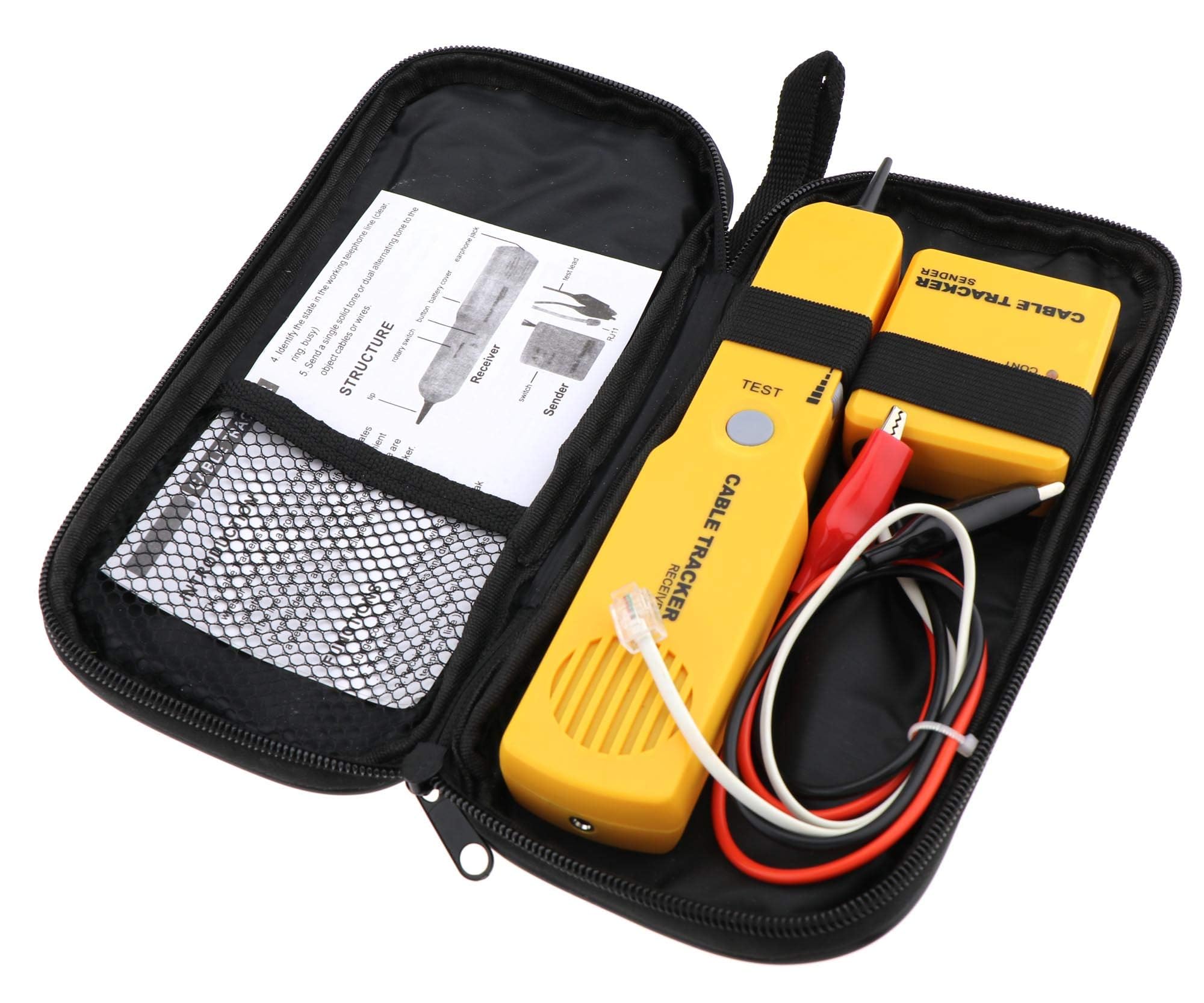 ieron Network Cable Tester, Wire Tracker Network Tester Kit to Test Circuit Continuity for Network, RJ11 Plug&Alligator Clips, Telephone Line, Cable Finder Tone Generator Probe Tracer