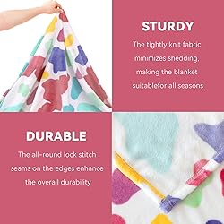 GEULAY Queen Size Blanket Girls Rainbow Blanket