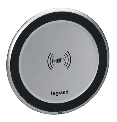 Legrand, Qi-Wireless Charger; induktives Einbau-Ladegerät zur Montage in Möbeln für z.B. iPhone8, iPhone 8 PLUS, Samsung Gala