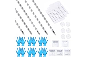 QWALIT Piercing Needle Kit - Ear & Belly Button Piercing Set 20G, 18G, 16G, 12G, 14G