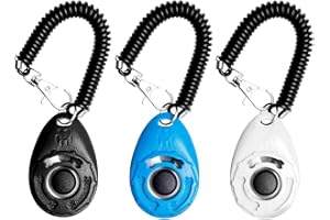Bepets 3 Pack Dog Training Clicker with Wrist Strap, Pet Clicker for Dog Clicker for Training Puppy Clicker Trainer, Pet Training Clicker for Cats Puppy Bird Horse Animal